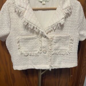 Thirty Thirty Light Academia Tweed Blazer size Large